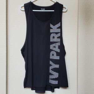 Ivy Park Black Racerback Activewear Sport Tank Top.  Size XL